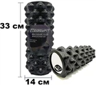 Массажный ролик-валик для МФР и йоги EasyFit Extream 33 см роллер-массажер для спины, ног, рук и шеи EF-2023-BK Черный (56001031)