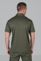 Чоловіча потовідвідна футболка Поло Coolmax у кольорі олива 56 - зображення 5