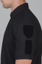 Футболка Поло Мужская с липучками под шевроны для Полиции / Ткань Cool-pass цвет черный 54 - изображение 4