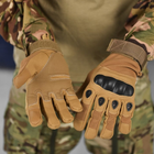 Перчатки TACT с защитными накладками и антискользящими вставками на ладонях койот размер 2XL - изображение 5