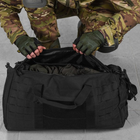 Сумка баул Silver Knight Cordura 600D с креплением Molle черная размер 55х30х25 см - изображение 6