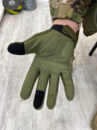 Крепкие сенсорные перчатки Mechanix M-Pact с защитными накладками олива размер M - изображение 3