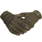 Летние сетчатые перчатки с усиленными пальцами и антискользящим покрытием олива размер S - изображение 1