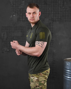Тактическая мужская футболка поло под шеврон 54р. 2XL 053/7 Олива - изображение 3