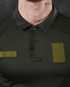 Тактична чоловіча футболка поло під шеврон 52р. xL 053/7 Олива - зображення 4