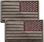 Набір шевронів 2 шт з липучкою IDEIA Прапор США хакі відзеркалений 5х8 см, вишитий патч (4820182659973) - зображення 1