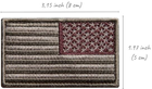 Набір шевронів 2 шт з липучкою IDEIA Прапор США хакі відзеркалений 5х8 см, вишитий патч (4820182659973) - зображення 3
