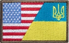 Шеврон нашивка на липучці IDEIA прапор України та США, вишитий патч 5х8 см (2200004271163) - зображення 1