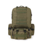 Рюкзак тактический на 55л (53х35х22 см), с подсумками, олива/ Туристический рюкзак с системой Molle