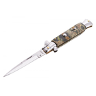 Нож выкидной боковой Grand Way 170201-15 mirror polish, button lock, чехол cordura - изображение 2
