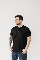 Мужская футболка милитари-поло с липучками для шевронов, черный, размер XL - изображение 1