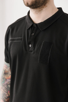 Мужская футболка милитари-поло с липучками для шевронов, черный, размер XL - изображение 4