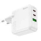 Адаптер мережевий HOCO Header three-port C115A 1USB/2Type-C, 65W/3A, PD/QC|