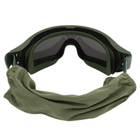 Очки защитные маска со сменными линзами и чехлом SPOSUNE JY-023-3 оправа-оливковая цвет линз серый - изображение 6