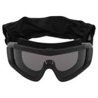 Окуляри захисні маска зі змінними лінзами та чохлом SPOSUNE JY-026-2 оправа-чорна колір лінз сірий - зображення 3