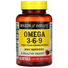 Омега 3-6-9 Mason Natural Omega 3-6-9 1200 mg Fish, Flax & Borage Oils 60 Caps