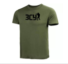 Бавовняна футболка з принтом ЗСУ олива 50 - зображення 1