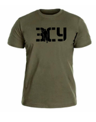 Бавовняна футболка прямого крою ЗСУ з принтом військовий олива 56 - зображення 1