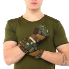 Перчатки тактические с закрытыми пальцами Military Rangers BC-8799 XL Камуфляж Woodland - изображение 4