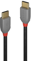 Kabel Lindy USB Type-C - USB Type-C M/M 1 m Gray (4002888368711) - obraz 1