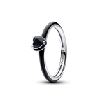 Серебряное кольцо Pandora Me Черное сердце 193088C01 56.
