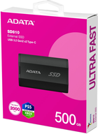 SSD dysk Adata SD810 500GB 2.5" USB Type-C 3D NAND TLC Black (SD810-500G-CBK) - obraz 6