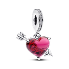 Серебряная бусина Pandora Красное сердце и стрела 793085C01.