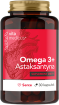 Kwasy tłuszczowe VitaMedicus Omega 3 + Astaxanthin Heart 30 caps (5905279312289) - obraz 1