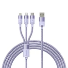Кабель Baseus StarSpeed 3-in-1 Fast Charging Data Cable USB to Lightning+Type-C+MicroUSB 3.5А 1.2м (CAXS000005) Purple