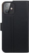 Etui z klapką Xqisit Slim Wallet do Apple iPhone 12 mini Black (4029948098371) - obraz 1