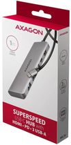 USB-hub Axagon HMC-5H 5w1 3 x USB-Type-A + HDMI + USB-Type-C Grey (8595247907509) - obraz 2