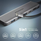 USB-hub Axagon HMC-5H 5w1 3 x USB-Type-A + HDMI + USB-Type-C Grey (8595247907509) - obraz 3