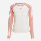 Longsleeve długi damski Adidas Slim Fit IY0781 L Biały/Różowy (4067889537481) - obraz 1