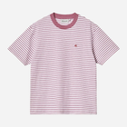 Koszulka bawełniana długa męska Carhartt Coleeen W I031627-1ZAXX XS Biały/Różowy (4064958768609) - obraz 1