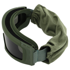 Очки защитные маска со сменными линзами и чехлом SPOSUNE JY-027-3 оправа-оливковая цвет линз серый - изображение 6