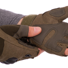 Перчатки тактические с открытыми пальцами и усиленым протектором Military Rangers BC-4624 2XL Оливковый - изображение 3