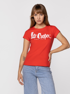 Koszulka damska bawełniana Lee Cooper LOGAN3-3030 S Czerwona (5904347389031) - obraz 3