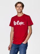 Koszulka męska bawełniana Lee Cooper SCRIPT5-2405 M Czerwona (5904347396183) - obraz 1