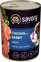 Влажный корм Savory для щенков с кроликом и курицей
