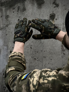 Плотные перчатки M-Pact с защитными накладками из ABS-пластика и антискользящими ладонями зеленый мультикам - изображение 3
