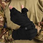 Перчатки с откидными пальцами и антискользящим покрытием черные размер L - изображение 1