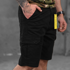 Чоловічі шорти Loshan котон з лямками під ремінь чорні розмір XL - зображення 4