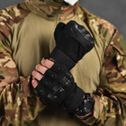 Безпалі рукавиці із захисними накладками Outdoor Tactics чорні розмір M - зображення 3