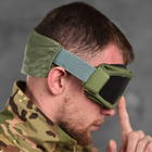 Захисні окуляри маска з 3-ма змінними лінзами та чохлом олива розмір універсальний - зображення 3