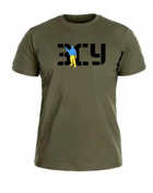Військова футболка олива з принтом ЗСУ Розмір 50 - зображення 1
