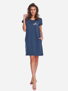 Нічна сорочка жіноча бавовняна Doctor Nap Tcb.9992 S Темно-синя (5902701151720) - зображення 1