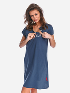 Нічна сорочка жіноча бавовняна Doctor Nap Tcb.9992 S Темно-синя (5902701151720) - зображення 4