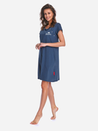Нічна сорочка жіноча бавовняна Doctor Nap Tcb.9992 S Темно-синя (5902701151720) - зображення 5