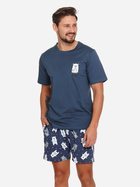 Піжама (футболка + шорти) чоловіча бавовняна Doctor Nap Pmb.4222 S Темно-синя (5902701169244) - зображення 4