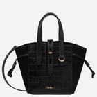 Torba shopper damska skórzana Furla Net Czarna (8050597394114) - obraz 1